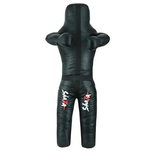 Shaza MMA BJJ Wrestling Throwing Dummy Bag, Durable PU Leather, Unfilled - size: 72 inch | 180 cm