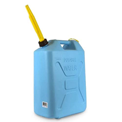 Scepter Portable Plastic Military Style Food Grade 5 Gal Water Jug Container with Reversible Spout for Camping & Emergency Storage, Blue - size: 1 Pack