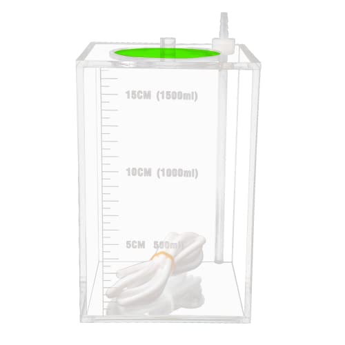 Aquarium Choice Acryli Made Liquid Storage Bucket Dosing Pump Reservoir Container (4.25 * 4.25 * 6.5 Inch;1500ml/1.5L（Green Version) - size: 4.25*4.25*6.5 Inch;1500ml/1.5L（Green)