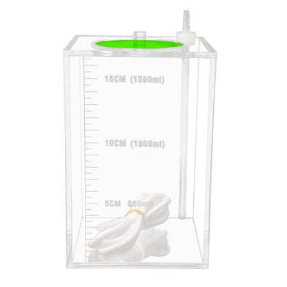 Aquarium Choice Acryli Made Liquid Storage Bucket Dosing Pump Reservoir Container (4.25 * 4.25 * 6.5 Inch;1500ml/1.5L（Green Version) - size: 4.25*4.25*6.5 Inch;1500ml/1.5L（Green)