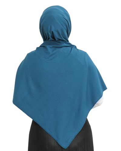 Prien Hijab for Women Viscose Scarf Lightweight Muslim Hijabs Long Shawl Islamic Scarves Turkey Silk Headscarf for Womens - color: Turquoise