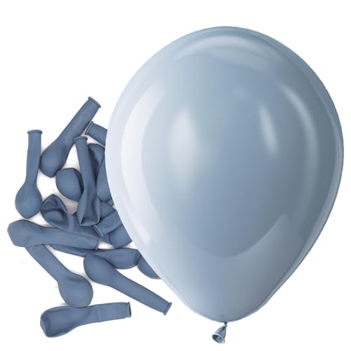 Bezente Dusty Blue Latex Party Balloons - 150 Pack 5 Inch Matte Small Haze Blue Helium Balloons for Birthday Bridal Shower Wedding Gender Reveal Engagement Graduation Party - color: 09-blue-m71, size: 5inch (Small)