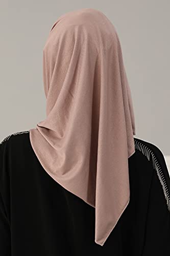 Aisha's Design Instant Hijab Scarves for Women, 95% Cotton Pretied Bonnet Turban Easy to Wear Cotton Headscarf - color: Cappuccino