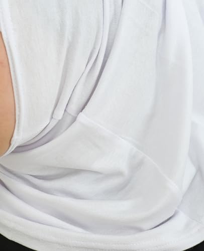 Prien Sport Instant Hijab For Women, Muslim Cotton Turban, Soft Head Scarf, Ready To Wear Hijabs Prayer Clothes, Islamic Wear - color: White