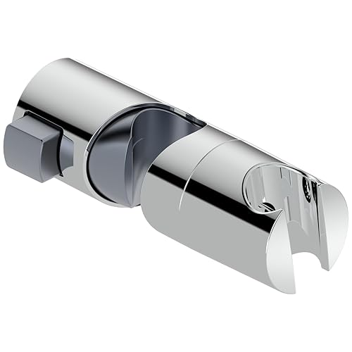 Shower Head Holder for Slide Bar Adjustable Hand Shower Holder Bracket for Slide Bar, Slider Clamp Bathroom Replacement,360 Degree Rotation Sprayer Holder, Polished Chrome Finish - color: Polished Chrome