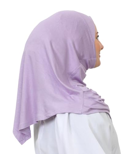 Prien Plain Ready To Wear Hijab for Women, Muslim Instant Turbans, Soft Jersey Scarf, Islamic Clothes, Long Hijabs, Abaya - color: Lilac