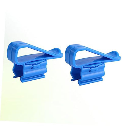 2pcs Aquarium Filtration Hose Holder Clip Water Clip for Fish Tank Pump Stabilization Soft Tube Clamp for Easy Cleaning and Water Changes Blue - size: 8.5*1.8CM