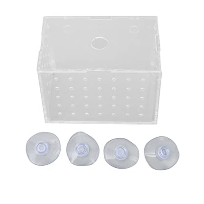 Fish Breeder Box, Aquarium Fish Breeding Box with Suction Cups, High Transparency Acrylic Hatchery Incubator Tank for Baby Fish Shrimp Clownfish Isolation and Rearing (11 * 7 * 8CM) - size: 11*7*8CM