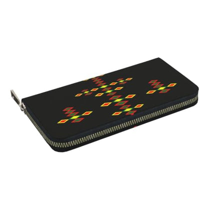 Ethiopian Cross PU Leather Long Wallet for Women Men, Zipper Clutch Wallet RFID Card Holder Organizer - color: Ethiopian Cross4