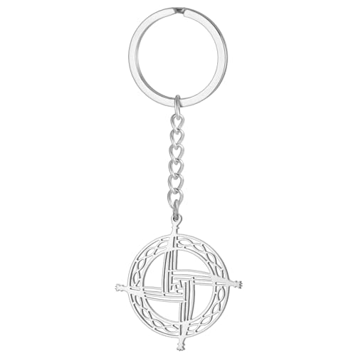 Dreamtimes Saint Brigid Cross Keychain for Women Man Stainless Steel Bag Car Keyring for Faith Protection & Irish Jewelry - color: Silver