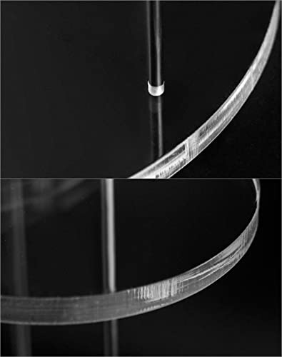QWORK Round Acrylic Products Display Riser Stands, 5 Tier Displaying Risers Display Stands for Rings Earrings and Mini Figurines, Clear 1 Pack