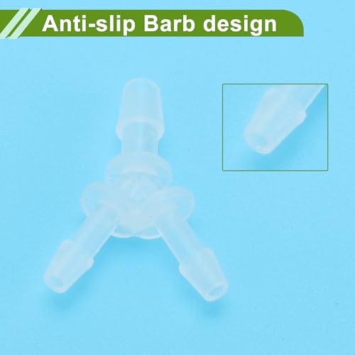 Plastic Hose Barb Fitting 3/32" x 1/8" x 3/32" Y Shaped Barb Connector PP 4 Pcs - size: 3/32"-1/8"-3/32"