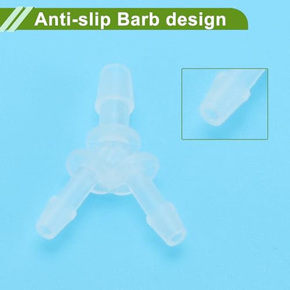 Plastic Hose Barb Fitting 3/32" x 1/8" x 3/32" Y Shaped Barb Connector PP 4 Pcs - size: 3/32"-1/8"-3/32"