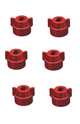 Pack of 6 - Quick TeeJet Red Nylon Cap For TP, XR, DG, OC, Turbo & AIXR Tips CP25611-3-NY