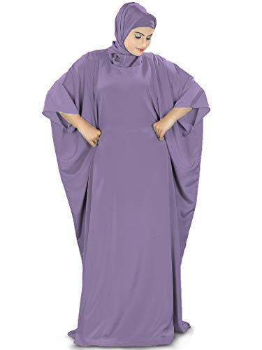 MyBatua Women's Kaftan, Free Size Abaya, Dubai Islamic Dress, Muslim Maxi KF-001 - color: Purple
