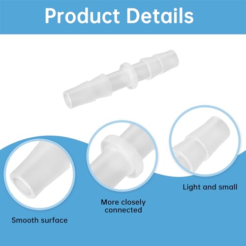 1/4 Inch Plastic Hose Barb Fitting with 16 FT Silicone Tubing, Leak-Proof Barbed Connector Adapter for Pump Irrigation, Ponds, Gardens, Aquarium, Aquaponics