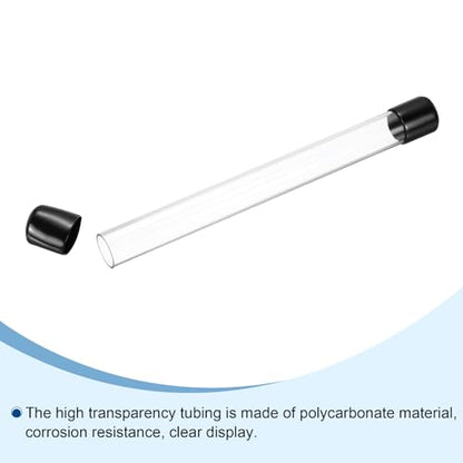 MECCANIXITY Clear Storage Tube 20x24mm Small Plastic Round Tubing with Caps Rigid Bottle Container 250mm/10 Inch for Item Stored - size: 20x24x250mm
