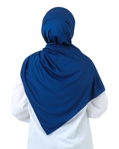 Prien Hijab For Women Muslim Lightweight Scarf Head Scarves For Girls Islamic Long Headscarf Chiffon Shawl Prayer Set Ramadan - color: Navy Blue