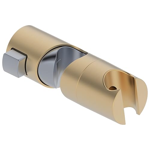 Shower Head Holder for Slide Bar Adjustable Hand Shower Holder Bracket for Slide Bar, Slider Clamp Bathroom Replacement,360 Degree Rotation Sprayer Holder,Brushed Gold Finish - color: Brushed Gold