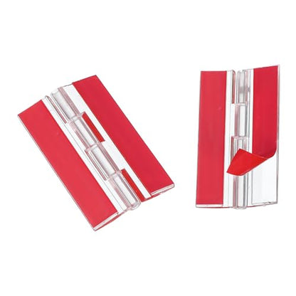 MECCANIXITY Small Acrylic Hinges Plastic Self-Adhesive Clear Hinge 65 x 40mm Continuous Piano Folding Hinges for Aquarium Lid Crafts Display Stand Pack of 2 Transparent - size: 65 x 40mm