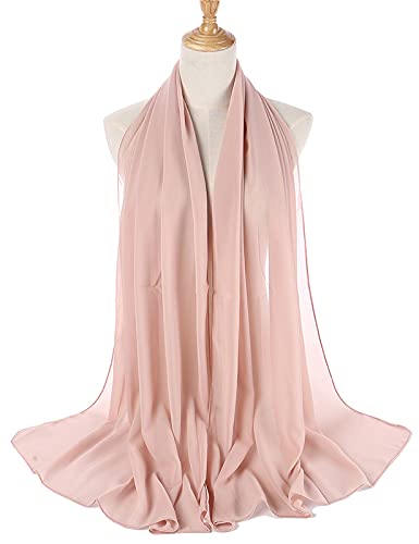 Txameru Hijab for Women Chiffon Hijab Scarfs for Women Long Shawl - color: Antique Pink