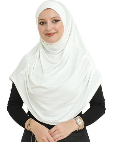 Prien Ready To Wear Hijab For Women, Instant Turban, Soft Muslim Scarf For Prayer, Long Hijabs, Islamic Clothes, Jersey Abaya - color: Cream