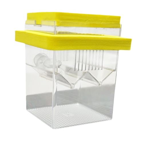 Floating Hatching Box Fish Breeding Box Fish Nursery Separation Hatchery Fish Isolation Box for Baby Fishes Shrimp,Fish Egg, Yellow - color: Yellow