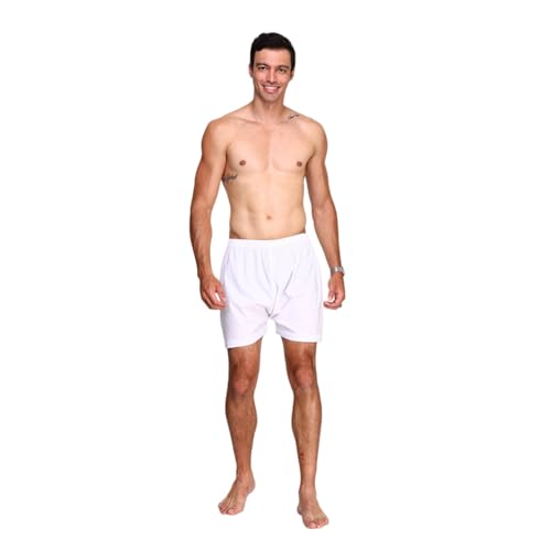 JIAHG Muslim Arab Men’s Thobe Underwear White Shorts for Middle East Islamic Dubai Prayers Loose Pajama Shorts - size: Large