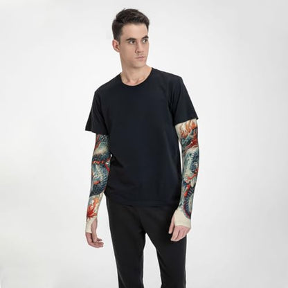 Cooling Arm Sleeves Cover Summer Sun Protection Arm Sleeves For Men Women Baseball Cycling Golf Running - color: Dragon 27