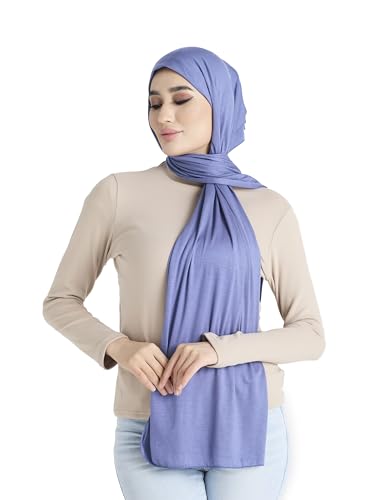 Premium Jersey Hijab Scarf for Women - Muslim Head Scarf - color: French Blue