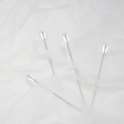 Pins for Flower Bouquets 100pcs Long Teardrop Pearl Pins,White Pearl Boutonniere Pins for Sewing Flower Decorations Wedding Supplies Decorations Jewelry Making.