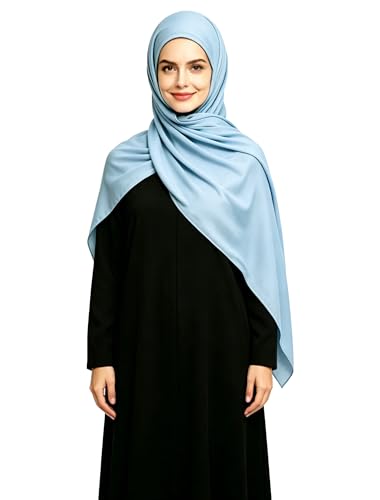Lina & Lily Non-see-through Premium Jersey Maxi Hijab Head Scarf Wrap for Muslim Women - color: Baby Blue