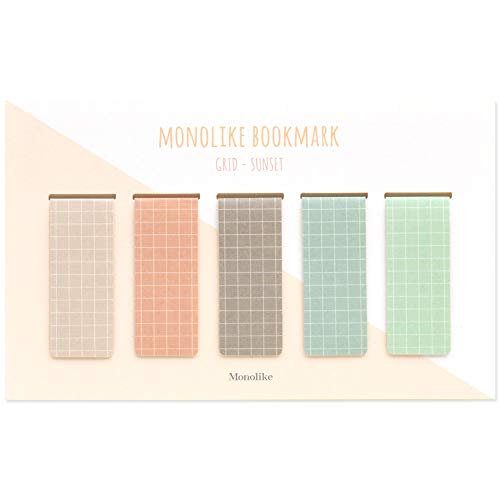 Monolike Magnetic Bookmarks Grid Sunset, Set of 5 - color: Grid Sunset