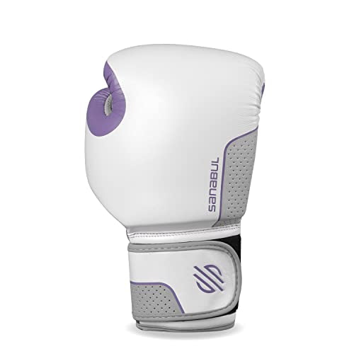 Sanabul Hyperstrike Boxing Gloves for Women, Kickboxing MMA Muay Thai Gloves, Training Sparring Punching Heavy Bag. - color: Purple/White, size: 8 oz