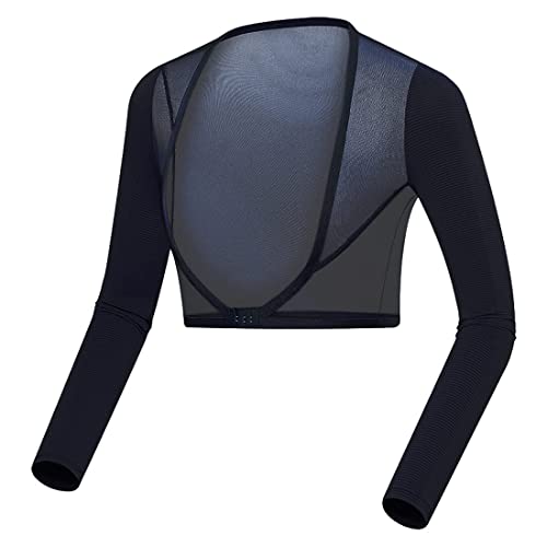 Women's Golf Cooling Shawl Outdoor Sun Protection Arm Sleeves - color: Black, size: Small-Medium