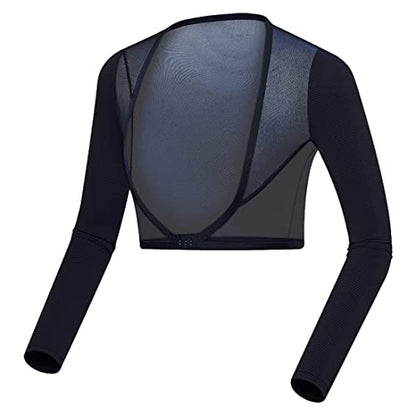 Women's Golf Cooling Shawl Outdoor Sun Protection Arm Sleeves - color: Black, size: X-Large