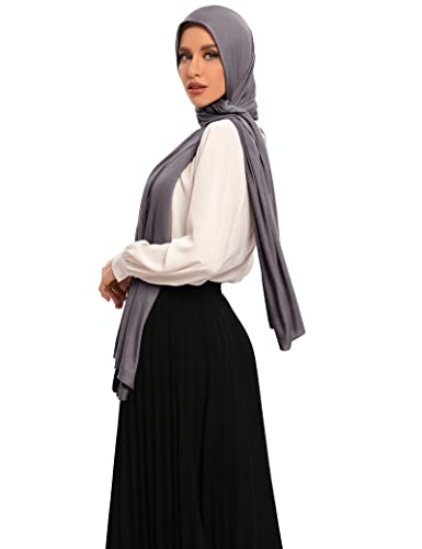 Txmout Premium Jersey Hijabs for Women - Cotton Muslim Scarfs - color: Grey