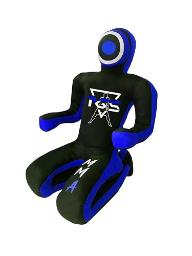 PGS Grappling Dummy for Wrestling Brazilian Jiu Jitus MMA Punching Bag Judo Karate Practice Martial Arts Training Boxing Self Defense Dummy – UNFILLED - color: Black Blue, size: 5FT (59 Inches)