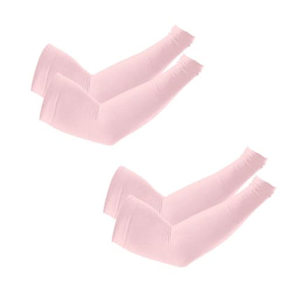PFFY UV Protection Cooling Arm Sleeves for Men and Women UPF 50 Sun Sleeve - color: 2 Pairs Pink