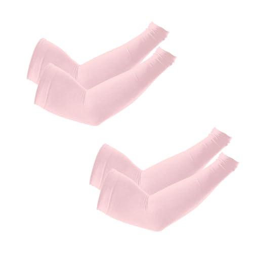 PFFY UV Protection Cooling Arm Sleeves for Men and Women UPF 50 Sun Sleeve - color: 2 Pairs Pink