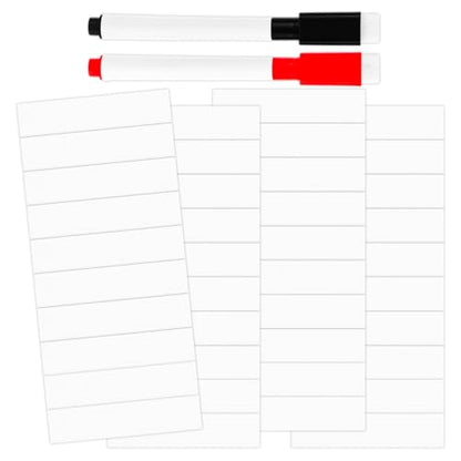 40pcs Magnetic Baseball Lineup Boards with 2 Pens, 2.32x0.51in/5.9x1.3cm Baseball Game Magnetic Strips Cards Reusable Dry Erase Magnets for Softball Coaching Clipboard Dugout Board Accessories