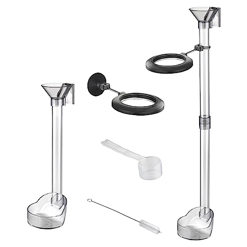 2 Pieces Shrimp Feeder Tube Set Aquarium Feeding Tube Dish Kit Rings Measuring Spoon Brush Strong Suitable for Fish Tank Shrimp Crabs