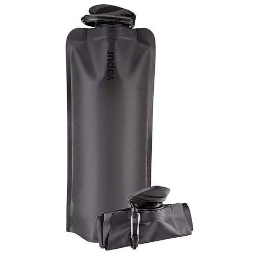 Vapur Collapsible Water Bottle with Carabiner - 23oz (0.7L) - Blackout - color: Blackout
