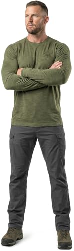 CQR Men's UPF 50+ Sun Protection Long Sleeve Quick Dry Athletic Shirts, Stretch Running Workout Hiking T-Shirts - color: Nightfall Soil Green, size: 3X-Large