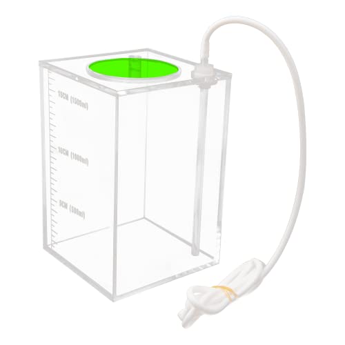 Aquarium Choice Acryli Made Liquid Storage Bucket Dosing Pump Reservoir Container (4.25 * 4.25 * 6.5 Inch;1500ml/1.5L（Green Version) - size: 4.25*4.25*6.5 Inch;1500ml/1.5L（Green)