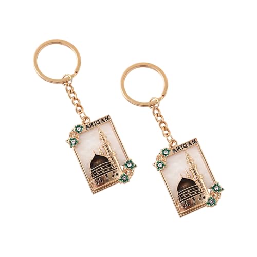 Pack Of 2 Zincs Alloy Islamics Art Inspired Keychains Middle Eastern Moons Festival Cultural For Ramadans Eid - color: Black 2