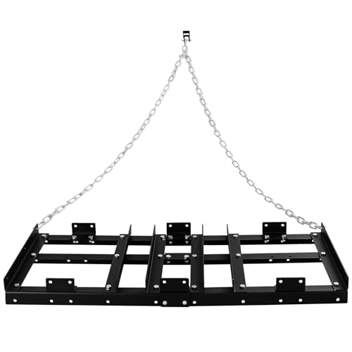 4FT Drag Harrow Driveway Grader Heavy Duty Power Lawn Rake with 4FT Chain Tow Behind for ATV, UTV, Tractor, Mower, Land Leveler for Gravel, Sand, Soil, Hay - size: 4FT