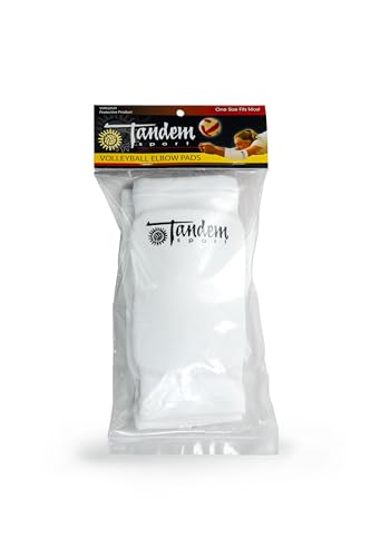 Tandem Sport Volleyball Elbow Pads - Volleyball Pads for Floor Burns and Bruises - Non-Bulky Volleyball Elbow Pads - color: White