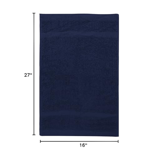 Avalon Towels Salon Towel - Navy Blue Hand Towels Bulk Pack of 24 - 100% Cotton Absorbent Spa, Facial & Gym Towel for Working Out - 16x27 Inches (Not Bleach Proof) - color: Navy