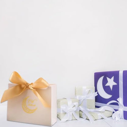 10pcs Eid Gift Bags Ramadan Snack Bags with Gold Ribbon, Reusable Eid Mubarak Bags for Presents Festive Party Wrapping - color: Style3